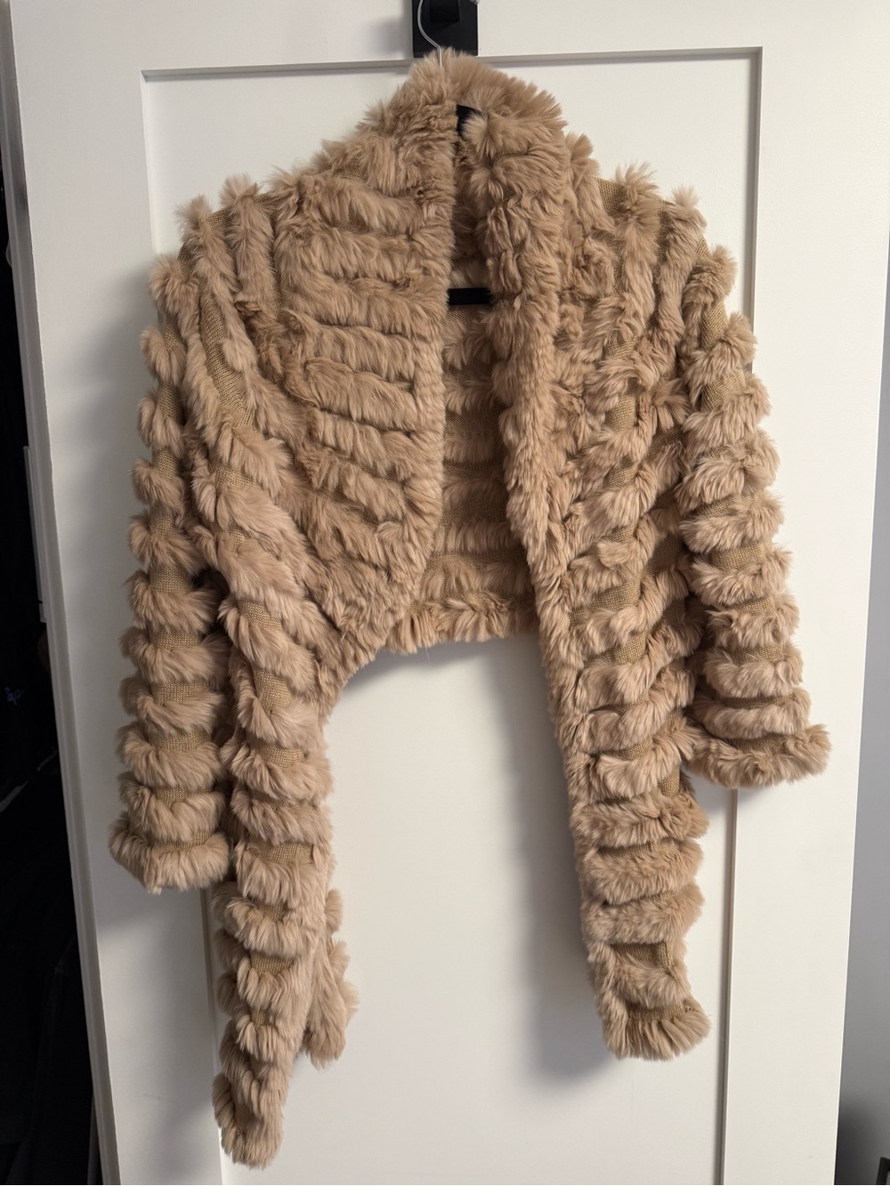 Hbrand Rabbit Fur Wrap Sweater Jacket